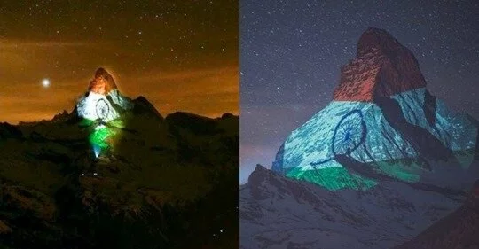 Switzerland’s Matterhorn Mountain Lit Up With The Indian National Flag To Express Solidarity