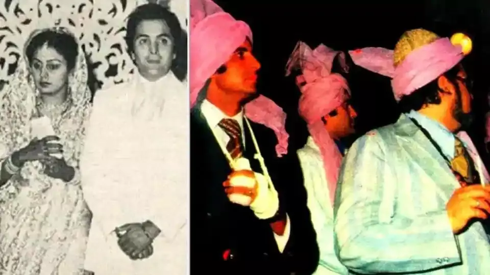 When Amitabh Bachchan Attended Rishi Kapoor’s Wedding With A Bandaged Hand Post Injury On Film Sets. See Pics
