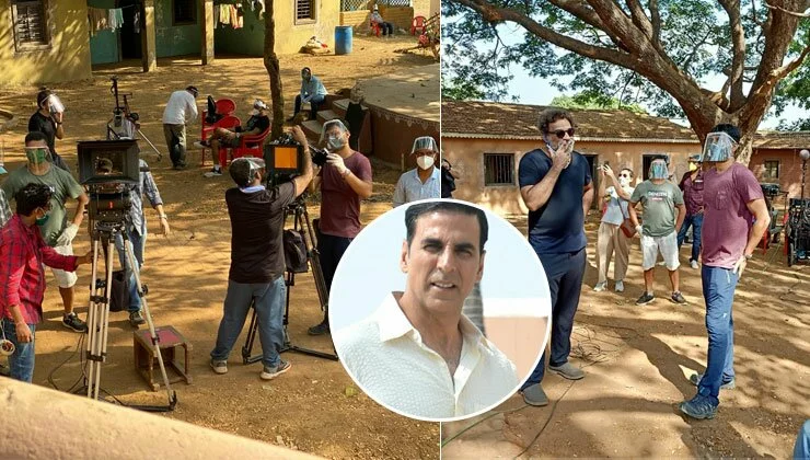 Akshay Kumar Shoots Ad With R Balki At Kamalistan Studio Amidst Lockdown – View Inside Pics And Videos